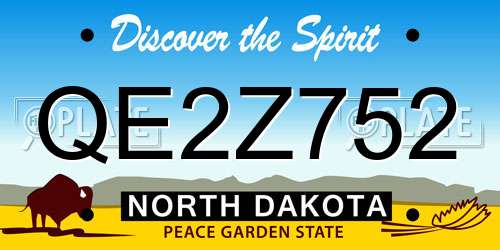 QE2Z752 North Dakota License Plate