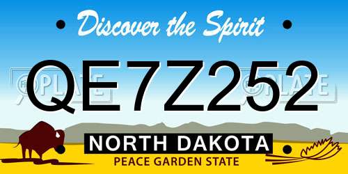 QE7Z252 North Dakota License Plate
