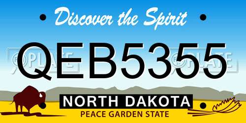 QEB5355 North Dakota License Plate