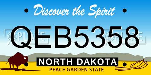 QEB5358 North Dakota License Plate