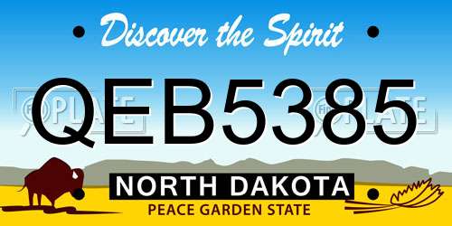 QEB5385 North Dakota License Plate