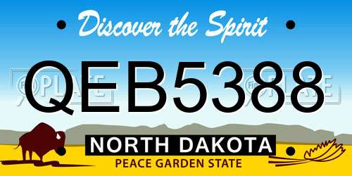 QEB5388 North Dakota License Plate