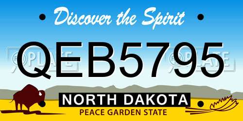 QEB5795 North Dakota License Plate