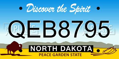 QEB8795 North Dakota License Plate