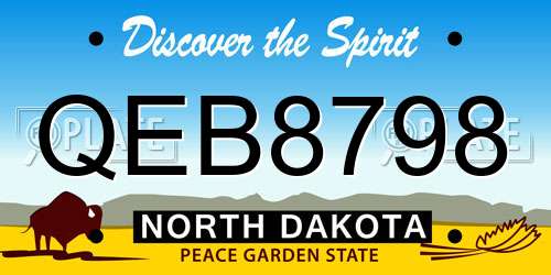 QEB8798 North Dakota License Plate