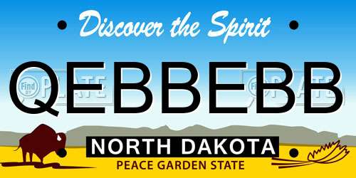 QEBBEBB North Dakota License Plate
