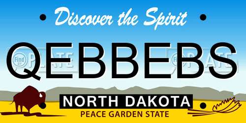 QEBBEBS North Dakota License Plate