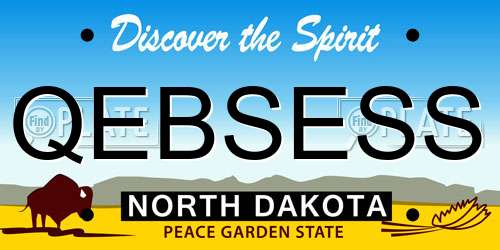 QEBSESS North Dakota License Plate