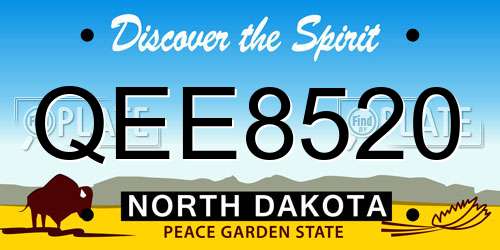 QEE8520 North Dakota License Plate