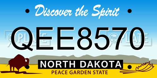 QEE8570 North Dakota License Plate