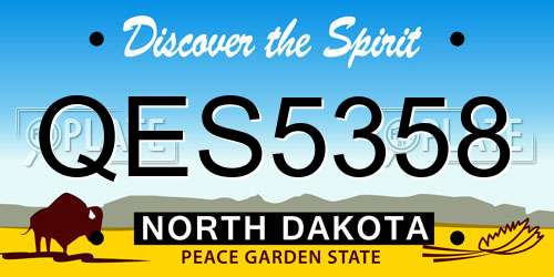 QES5358 North Dakota License Plate