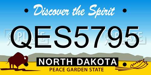 QES5795 North Dakota License Plate