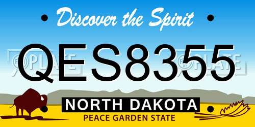 QES8355 North Dakota License Plate