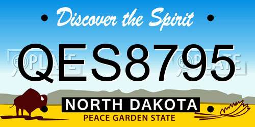 QES8795 North Dakota License Plate