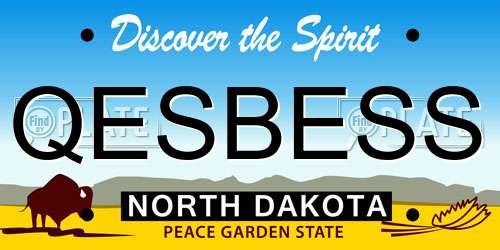 QESBESS North Dakota License Plate