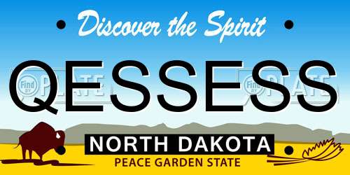 QESSESS North Dakota License Plate
