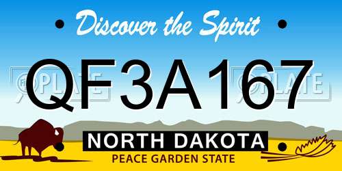 QF3A167 North Dakota License Plate