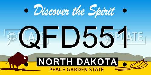 QFD551 North Dakota License Plate