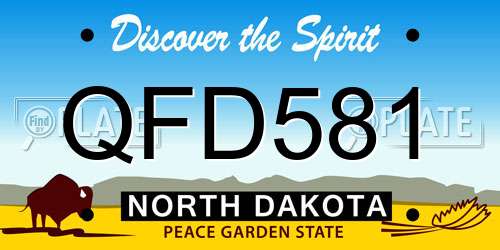 QFD581 North Dakota License Plate
