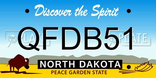 QFDB51 North Dakota License Plate