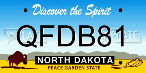 QFDB81 North Dakota License Plate