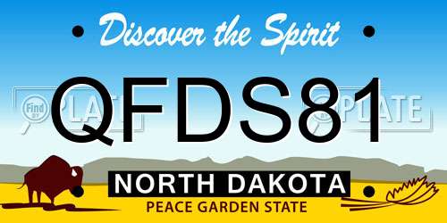 QFDS81 North Dakota License Plate