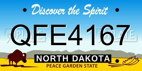 QFE4167 North Dakota License Plate