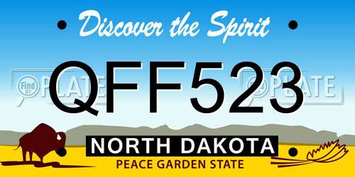 QFF523 North Dakota License Plate