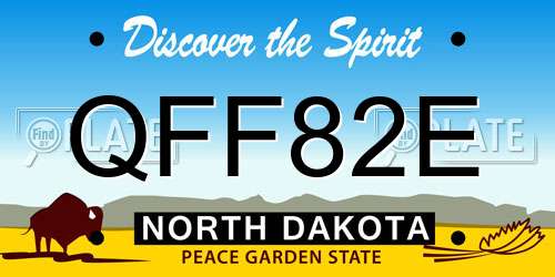 QFF82E North Dakota License Plate