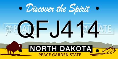QFJ414 North Dakota License Plate