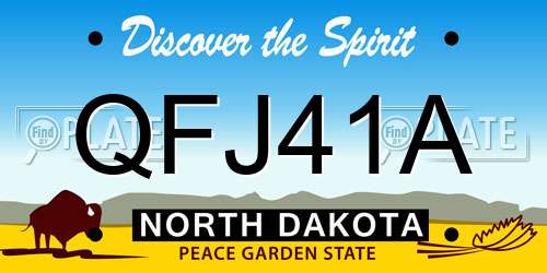 QFJ41A North Dakota License Plate