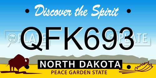 QFK693 North Dakota License Plate