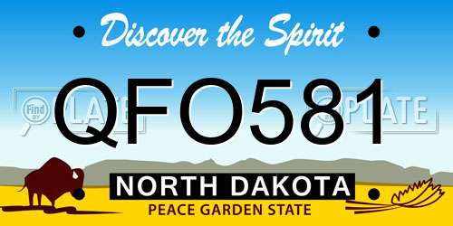 QFO581 North Dakota License Plate