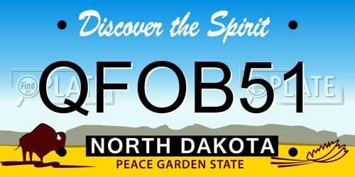 QFOB51 North Dakota License Plate