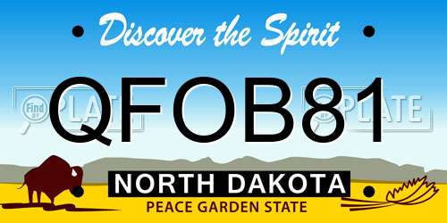 QFOB81 North Dakota License Plate