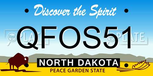QFOS51 North Dakota License Plate