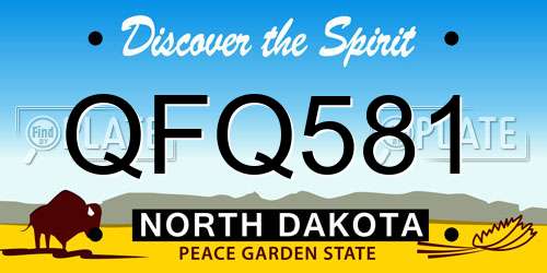 QFQ581 North Dakota License Plate