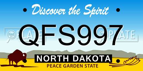 QFS997 North Dakota License Plate