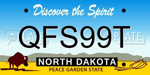 QFS99T North Dakota License Plate