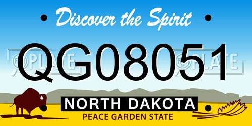 QG08051 North Dakota License Plate