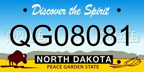 QG08081 North Dakota License Plate