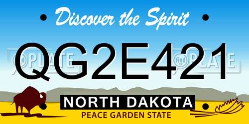 QG2E421 North Dakota License Plate