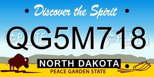 QG5M718 North Dakota License Plate