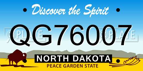 QG76007 North Dakota License Plate