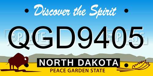 QGD9405 North Dakota License Plate