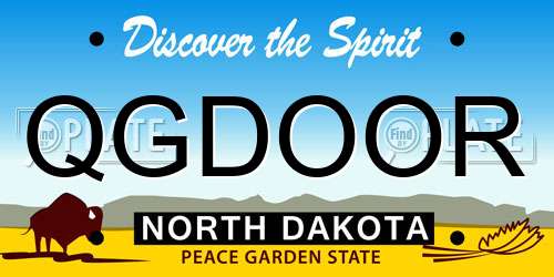 QGDOOR North Dakota License Plate