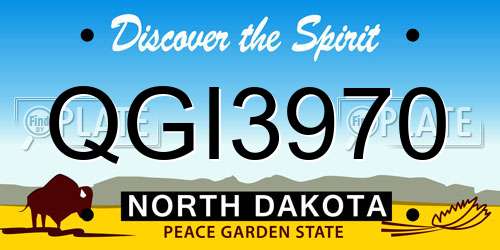 QGI3970 North Dakota License Plate