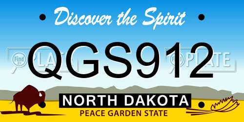 QGS912 North Dakota License Plate
