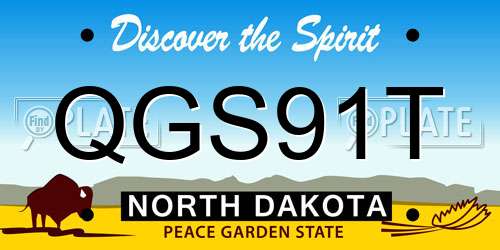 QGS91T North Dakota License Plate