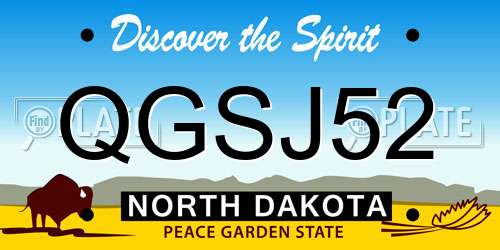 QGSJ52 North Dakota License Plate